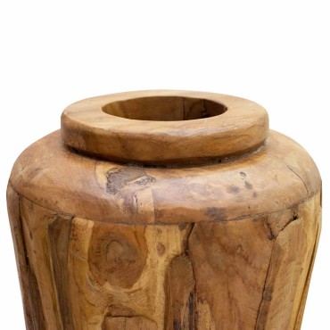 vidaXL Βάζο Διακοσμητικό 40 x 80 εκ. από Μασίφ Ξύλο Teak