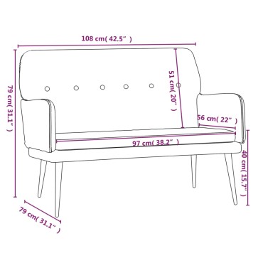 vidaXL Πάγκος Κρεμ 108x79x79cm Βελούδινος 1 τεμ.