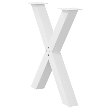 vidaXL Πόδια Τραπεζαρίας σε Σχήμα Χ, 2 τεμ. Λευκά 70x(72-73)cm Ατσάλι