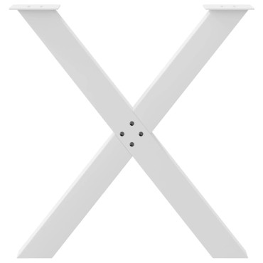 vidaXL Πόδια Τραπεζαρίας σε Σχήμα Χ, 2 τεμ. Λευκά 70x(72-73)cm Ατσάλι