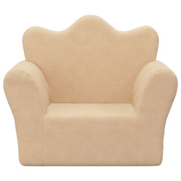 vidaXL Παιδικός καναπές Cream Soft Plush 54x34x45cm