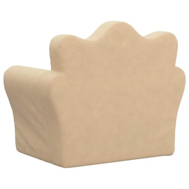 vidaXL Παιδικός καναπές Cream Soft Plush 54x34x45cm