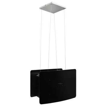 vidaXL Απορροφητήρας Νησίδα Κρεμαστός Αφής με LCD από Ψημένο Γυαλί 55x37x(62-137)cm