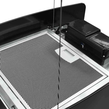 vidaXL Απορροφητήρας Νησίδα Κρεμαστός Αφής με LCD από Ψημένο Γυαλί 55x37x(62-137)cm