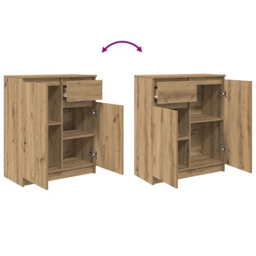 vidaXL Συρταριέρα με Συρτάρια Τεχνίτης Δρυς 71x35x84cm Επεξ. Ξύλο 1 τεμ.