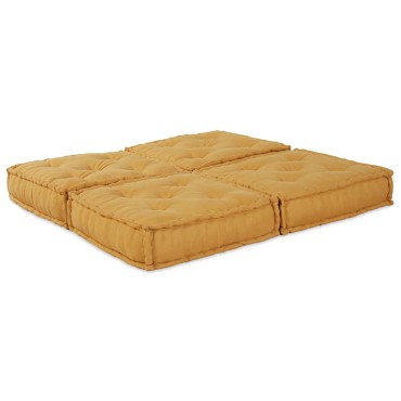vidaXL Μονάδα Μοντέρνου Καναπέ 2 pcs Ύφασμα Κίτρινο 140x70x36 εκ