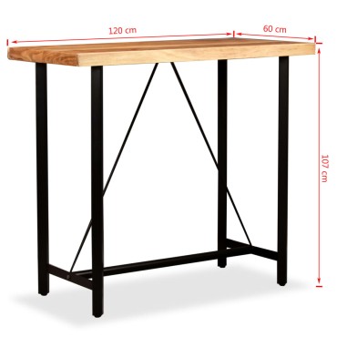 vidaXL Τραπέζι Μπαρ 120x60x107cm από Μασίφ Ξύλο Ακακίας 1 τεμ.