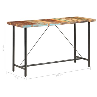 vidaXL Τραπέζι Μπαρ 180x70x107cm από Μασίφ Ανακυκλωμένο Ξύλο 1 τεμ.