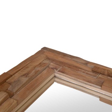vidaXL Καθρέφτης Διακοσμητικός Τετράγωνος 60 x 60 εκ. από Ξύλο Teak
