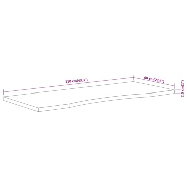 vidaXL Επιφάνεια Γραφείου Ορθογώνια 110x60x2,5cm Μασίφ Ξύλο Ακακίας