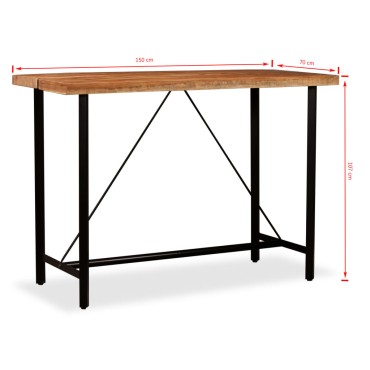 vidaXL Τραπέζι Μπαρ 150x70x107cm από Μασίφ Ξύλο Ακακίας 1 τεμ.