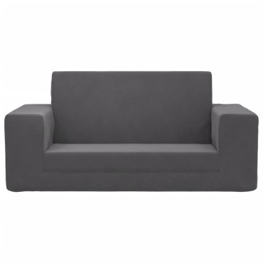 vidaXL Καναπές/Κρεβάτι Παιδικός Διθέσιος Ανθρακί Μαλακό Βελουτέ Ύφασμα 84x38x34cm 1 τεμ.
