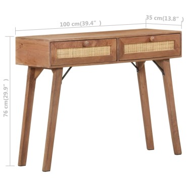 vidaXL Τραπέζι Κονσόλα 100x35x76cm από Μασίφ Ξύλο Μάνγκο 1 τεμ.
