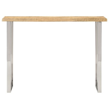 vidaXL Τραπέζι Κονσόλα με Live Edge 105x33x76cm Μασίφ Ξύλο Μάνγκο