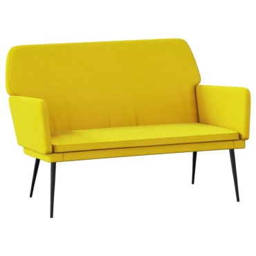 vidaXL Πάγκος Κίτρινο 108x79x79cm Βελούδινος 1 τεμ.