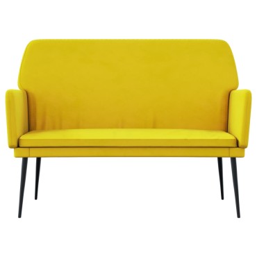 vidaXL Πάγκος Κίτρινο 108x79x79cm Βελούδινος 1 τεμ.