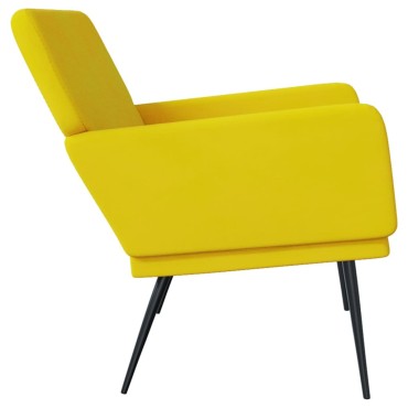 vidaXL Πάγκος Κίτρινο 108x79x79cm Βελούδινος 1 τεμ.