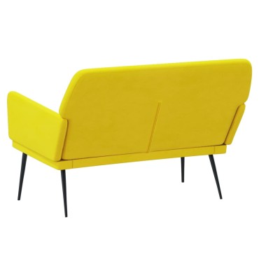 vidaXL Πάγκος Κίτρινο 108x79x79cm Βελούδινος 1 τεμ.