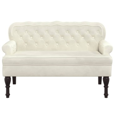 vidaXL Παγκάκι με Πλάτη Κρεμ 119,5x64,5x75cm Βελούδινο