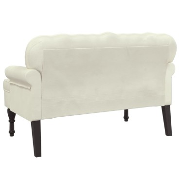 vidaXL Παγκάκι με Πλάτη Κρεμ 119,5x64,5x75cm Βελούδινο