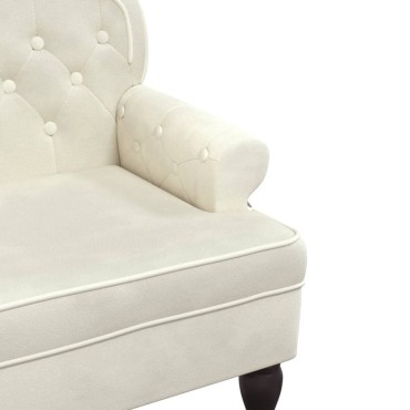 vidaXL Παγκάκι με Πλάτη Κρεμ 119,5x64,5x75cm Βελούδινο