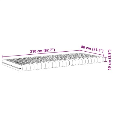 vidaXL Στρώμα Αφρού 7 Ζωνών Σκληρότητα 20 ILD Λευκό 80x210cm 1 τεμ. - Μονό