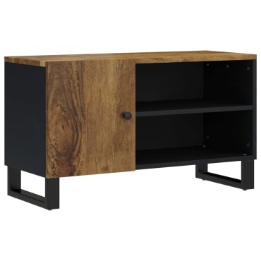 vidaXL Έπιπλο Τηλεόρασης 80x33x46cm Μασίφ Ξύλο Μάνγκο & Επεξ. Ξύλο