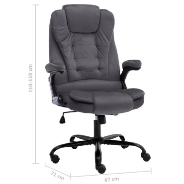 vidaXL Καρέκλα Γραφείου Σκούρο Γκρι Βελούδινη 67x71x(110-119)cm 1 τεμ.