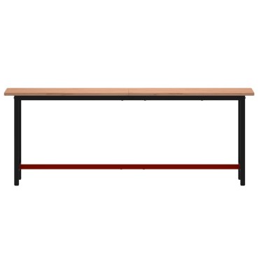 vidaXL Πάγκος Εργασίας 220x55x81,5εκ. από Μασίφ Ξύλο Οξιάς και Μέταλλο