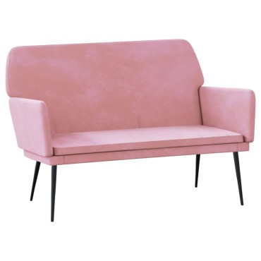 vidaXL Πάγκος Ροζ 108x79x79cm Βελούδινος 1 τεμ.