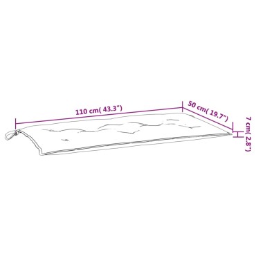 vidaXL Μαξιλάρι Πάγκου Κήπου Γαλάζιο 110x50x7cm Ύφασμα Oxford