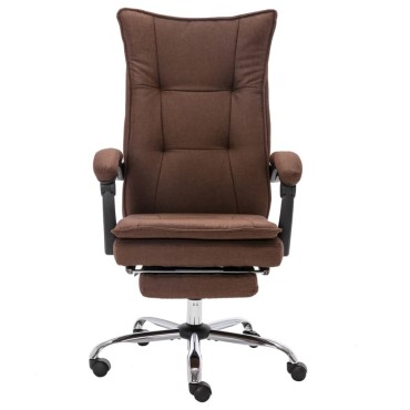 vidaXL Καρέκλα Γραφείου Καφέ Υφασμάτινη 64x68x(113-120)cm 1 τεμ.