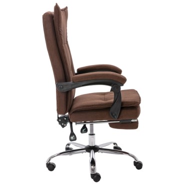 vidaXL Καρέκλα Γραφείου Καφέ Υφασμάτινη 64x68x(113-120)cm 1 τεμ.