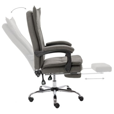 vidaXL Καρέκλα Γραφείου Γκρι Υφασμάτινη 64x68x(113-120)cm 1 τεμ.