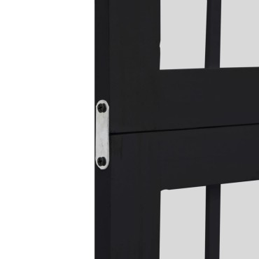 vidaXL Διαχωριστικό Χώρου με 3 Πάνελ Μαύρο από Μασίφ Ξύλο Παυλώνιας