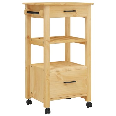 vidaXL Τρόλεϊ Κουζίνας MONZA 48x40x88,5cm από Μασίφ Ξύλο Πεύκου 1 τεμ.