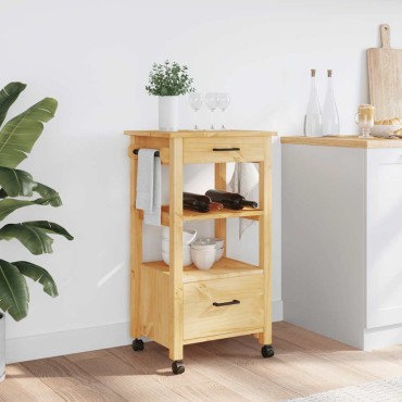 vidaXL Τρόλεϊ Κουζίνας MONZA 48x40x88,5cm από Μασίφ Ξύλο Πεύκου 1 τεμ.