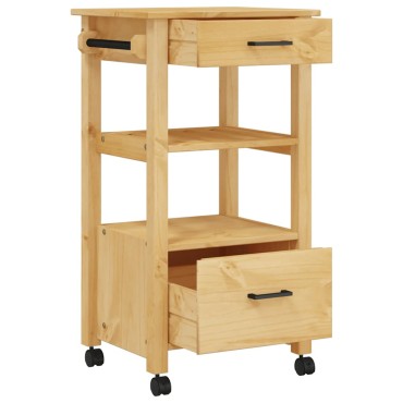 vidaXL Τρόλεϊ Κουζίνας MONZA 48x40x88,5cm από Μασίφ Ξύλο Πεύκου 1 τεμ.