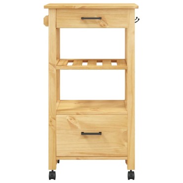 vidaXL Τρόλεϊ Κουζίνας MONZA 48x40x88,5cm από Μασίφ Ξύλο Πεύκου 1 τεμ.