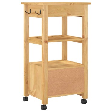 vidaXL Τρόλεϊ Κουζίνας MONZA 48x40x88,5cm από Μασίφ Ξύλο Πεύκου 1 τεμ.