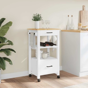 vidaXL Τρόλεϊ Κουζίνας MONZA 48x40x88,5cm από Μασίφ Ξύλο Πεύκου 1 τεμ.