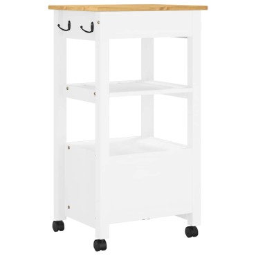 vidaXL Τρόλεϊ Κουζίνας MONZA 48x40x88,5cm από Μασίφ Ξύλο Πεύκου 1 τεμ.
