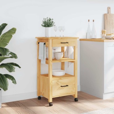 vidaXL Τρόλεϊ Κουζίνας MONZA 48x40x88,5cm από Μασίφ Ξύλο Πεύκου 1 τεμ.