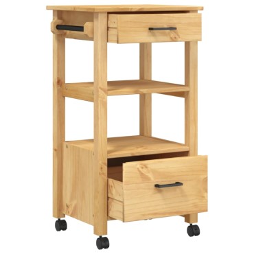 vidaXL Τρόλεϊ Κουζίνας MONZA 48x40x88,5cm από Μασίφ Ξύλο Πεύκου 1 τεμ.