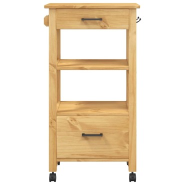 vidaXL Τρόλεϊ Κουζίνας MONZA 48x40x88,5cm από Μασίφ Ξύλο Πεύκου 1 τεμ.