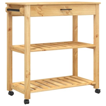 vidaXL Τρόλεϊ Κουζίνας MONZA 84x40x88,5cm από Μασίφ Ξύλο Πεύκου 1 τεμ.