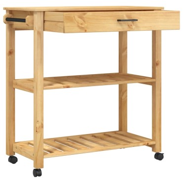 vidaXL Τρόλεϊ Κουζίνας MONZA 84x40x88,5cm από Μασίφ Ξύλο Πεύκου 1 τεμ.