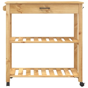 vidaXL Τρόλεϊ Κουζίνας MONZA 84x40x88,5cm από Μασίφ Ξύλο Πεύκου 1 τεμ.