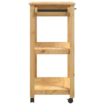 vidaXL Τρόλεϊ Κουζίνας MONZA 84x40x88,5cm Μελί κεριού από Μασίφ Ξύλο Πεύκου 1 τεμ.