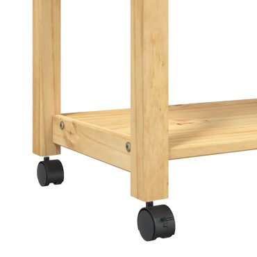 vidaXL Τρόλεϊ Κουζίνας MONZA 84x40x88,5cm Μελί κεριού από Μασίφ Ξύλο Πεύκου 1 τεμ.